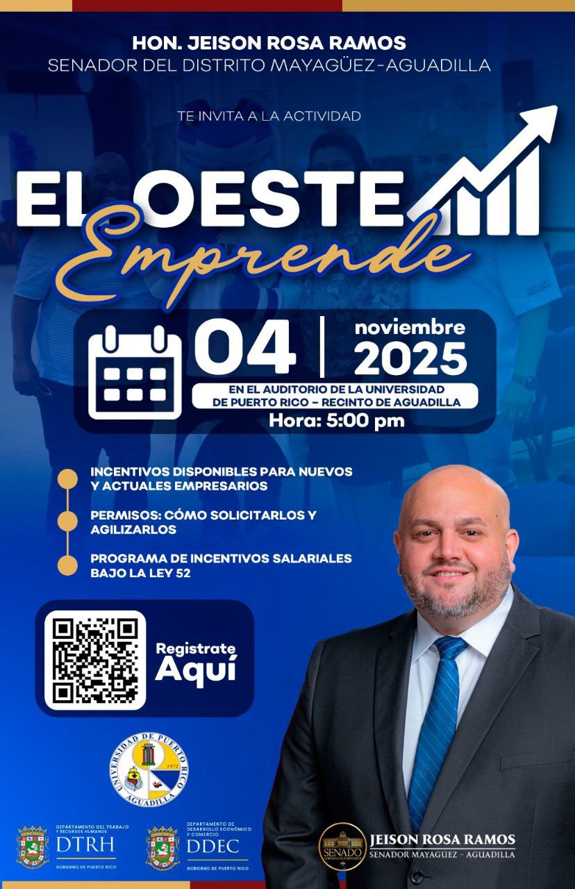 Imagen de Senador Jeison Rosa Ramos invita a la actividad El Oeste Emprende para impulsar el desarrollo empresarial en la región