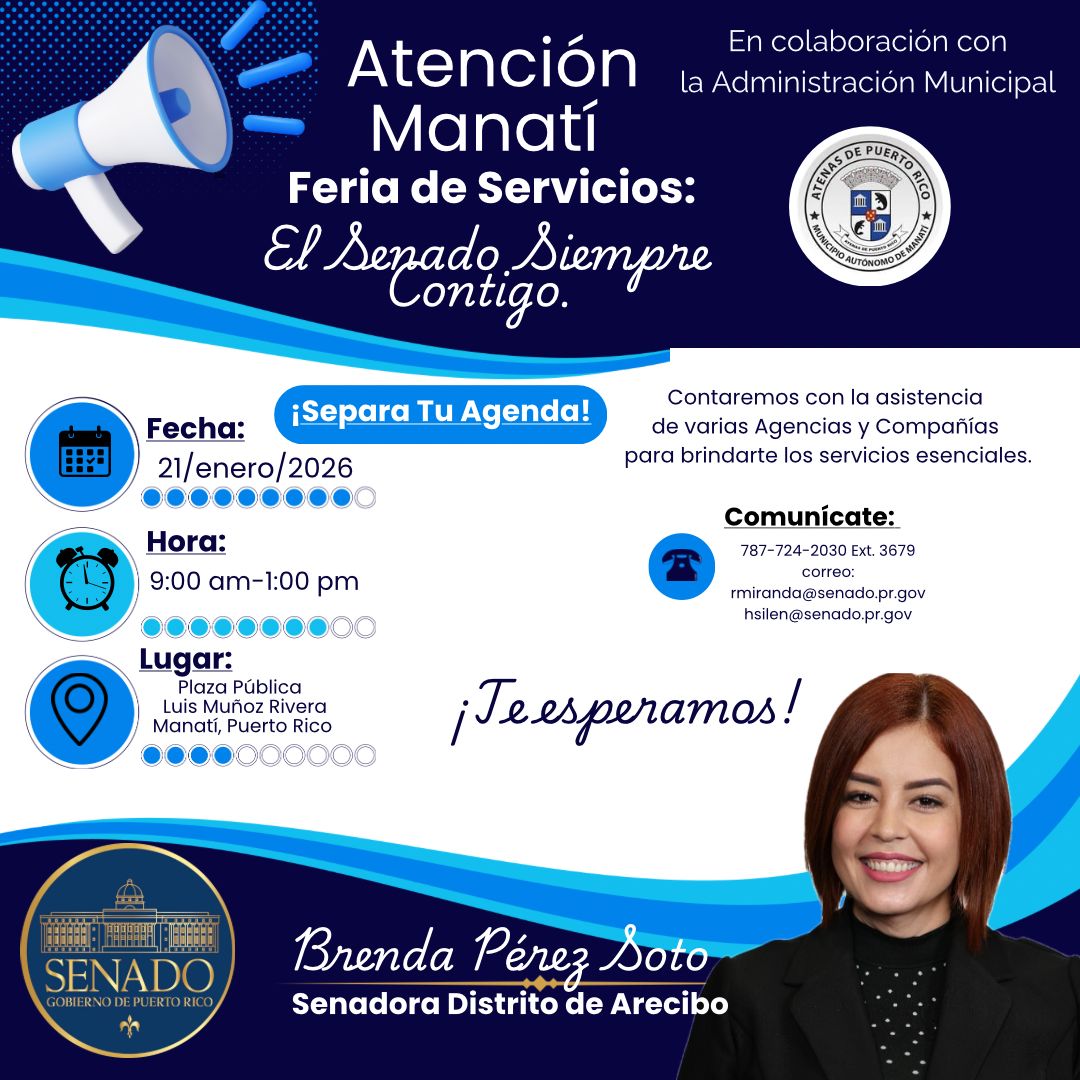 Imagen de Senado de Puerto Rico celebrará Feria de Servicios y repartición de alimentos frescos en Manatí