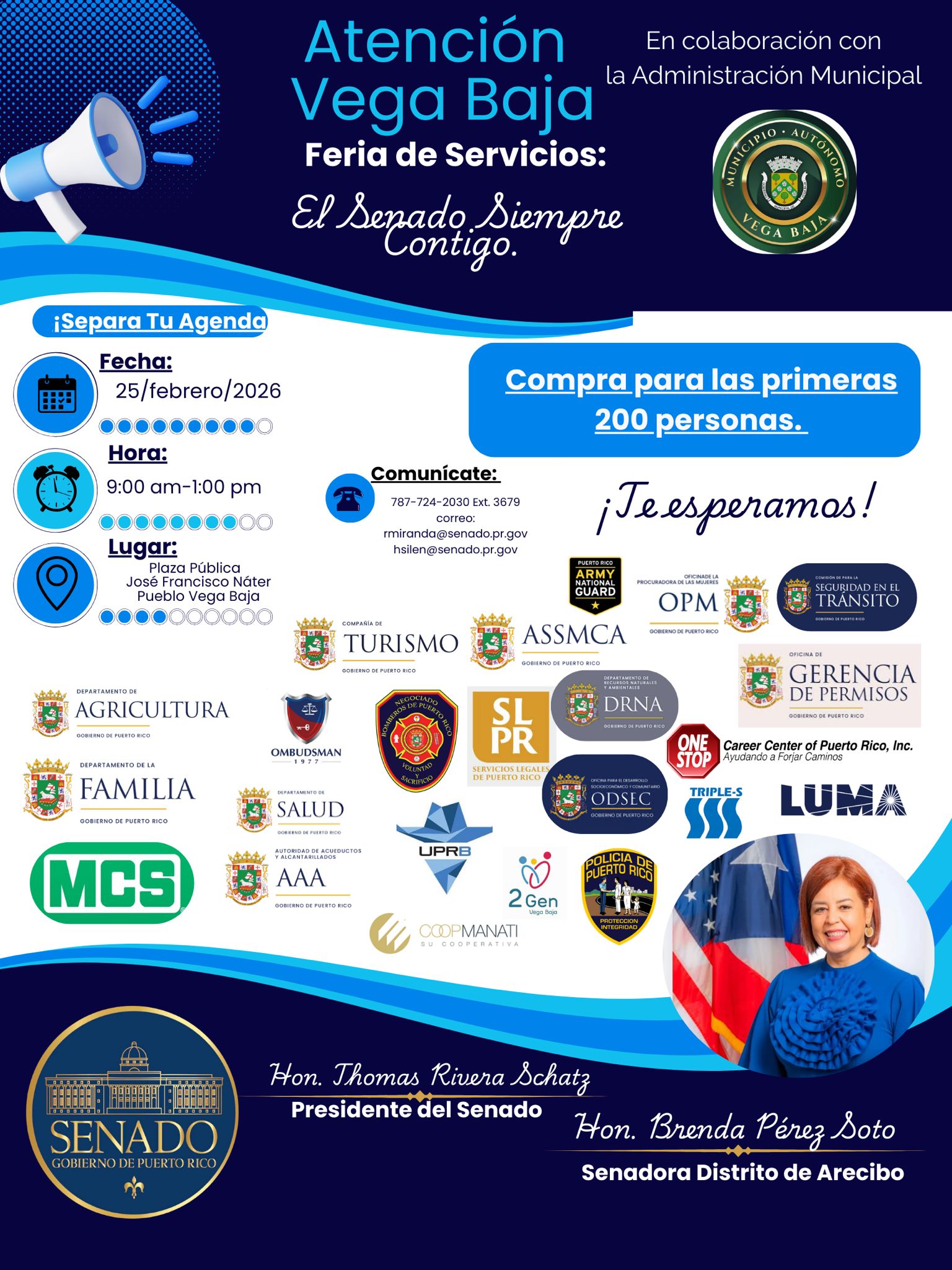 Imagen de Senado atenderá ciudadanos de Vega Baja en Feria de Servicios