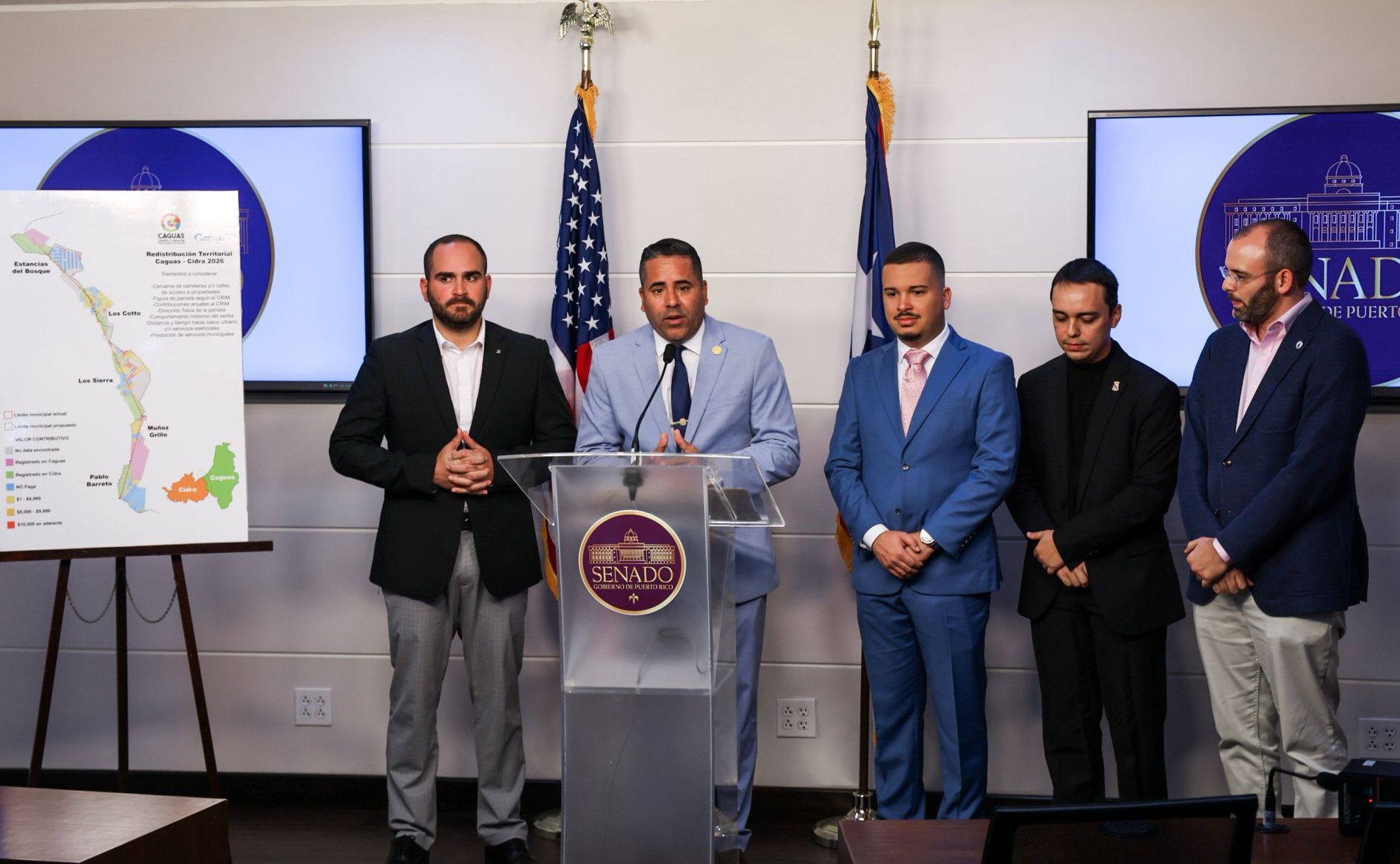 Imagen de  Senadores presentan medida para ajustar límites entre Caguas y Cidra y mejorar servicios municipales