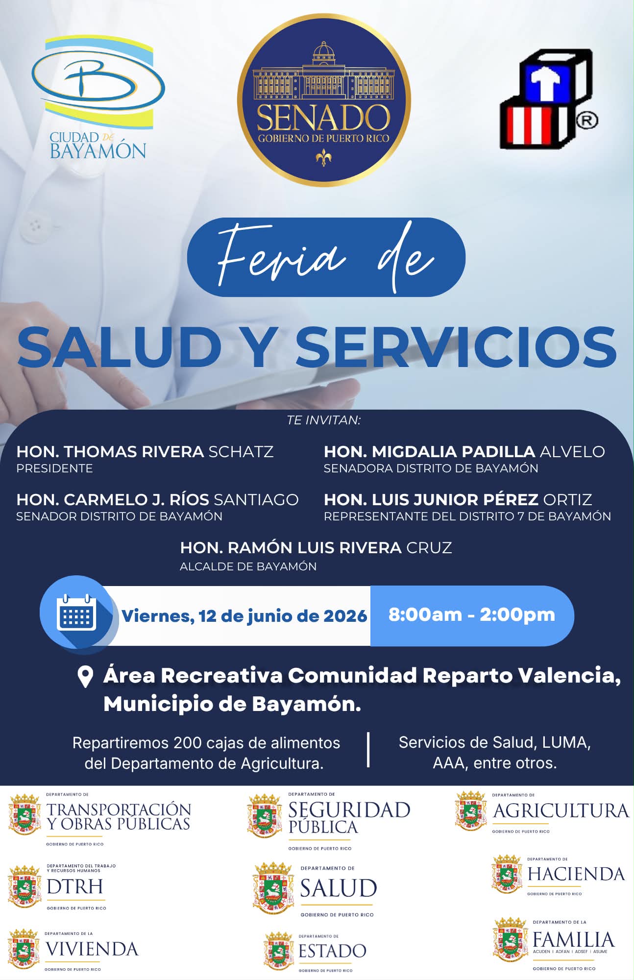 Imagen de Senado de Puerto Rico invita a Feria de Salud y Servicios en Bayamón
