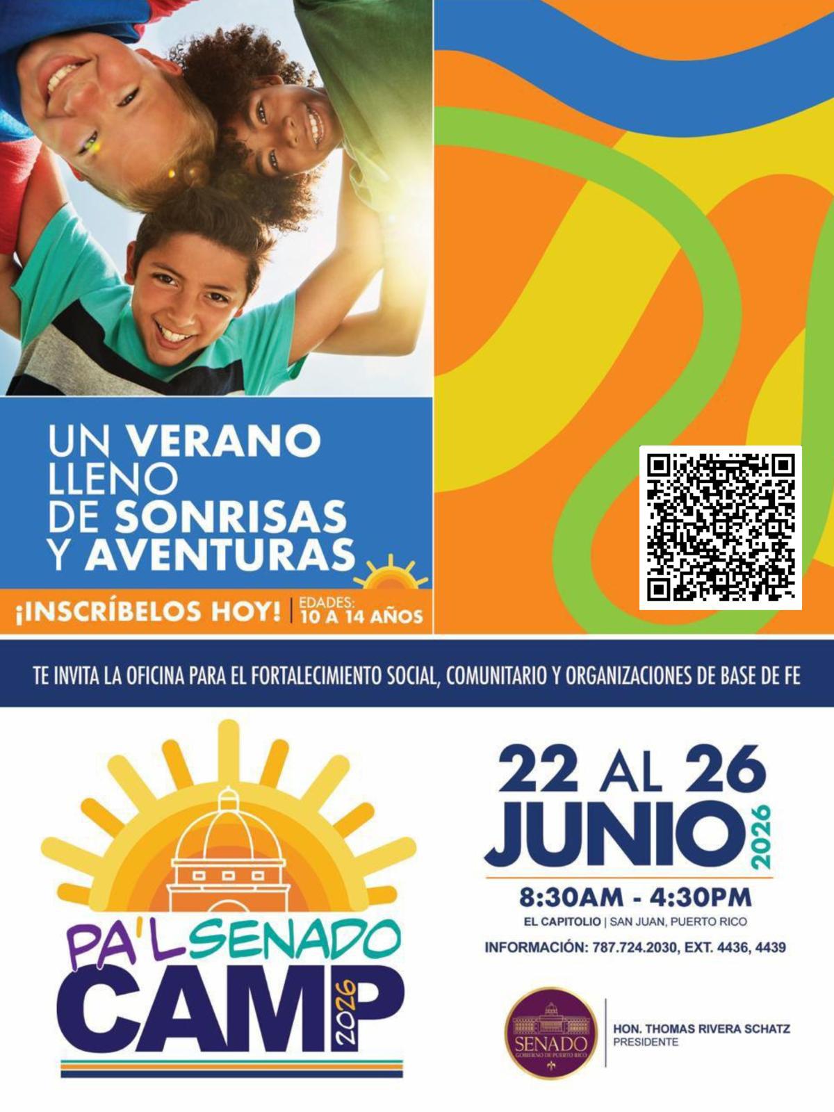 foto de Senado anuncia apertura de inscripciones para “Pa’l Senado Camp 2026” dirigido a niños de 10 a 14 años